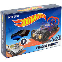 Фарби пальчикові Kite Hot Wheels 61597, 6 кольорів