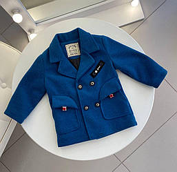 Пальто на хлопчика з кишенями Синє 17139 Синий, Для мальчиков, Весна Осень, 100 , 3 года