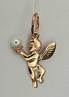 Підвіска "Ангел" із золота з перлиною