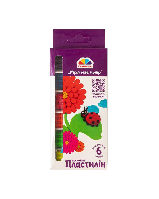 Пластилін "Гамма" UA Творчість  6кол. 90г флуор. 400304