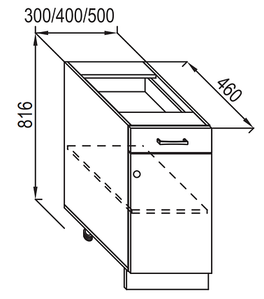 Кухня Валенсія нижня секція Н 30 ліве або праве відчинення дверей (Світ Меблів ТМ), фото 2