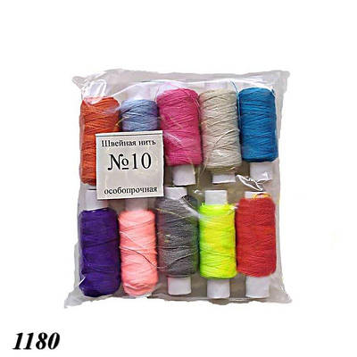 Нитки № 10 кольорові (10шт)