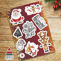 СтикерПак з новорічними наклейками "Дід Мороз. Ялинка. Санта Клаус. Олень. З новим Роком. Merry Chrictmas"