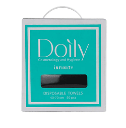 Рушники в коробці спанлейс гладкі Doily Infinity 55г/м 40/70 Чорні 50 шт
