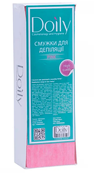 Смужки для депіляції в коробці Doily 7/22 Рожеві 100 шт