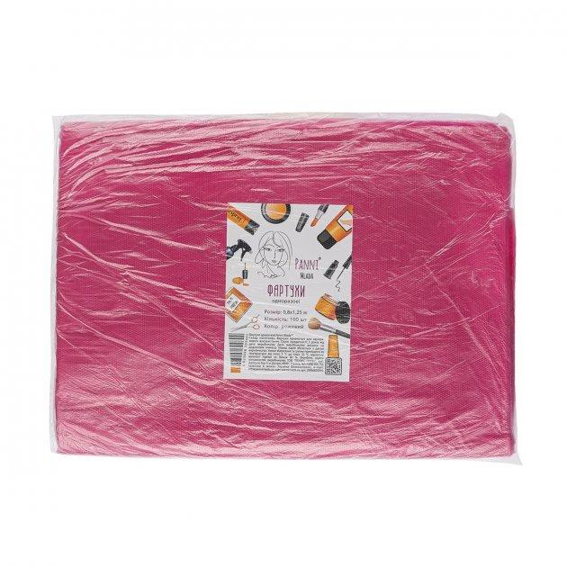 Фартухи одноразаві поліетиленові Panni Mlada Рожеві 100 шт, фото 1