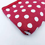 Косметичка текстильна в горох бордова, фото 2
