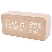 Часы сетевые VST-862S-6, белые, температура, влажность, USB