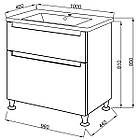 Тумба ЮВВІС для ванної кімнати 100 см біла підлогова ЕЛЬБА з умивальником БОЛЕРО, фото 4