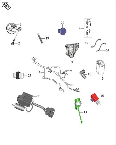 Реле регулятора с конденсатором Boxer BM 100 ES JN402000, цена 1520 грн ...