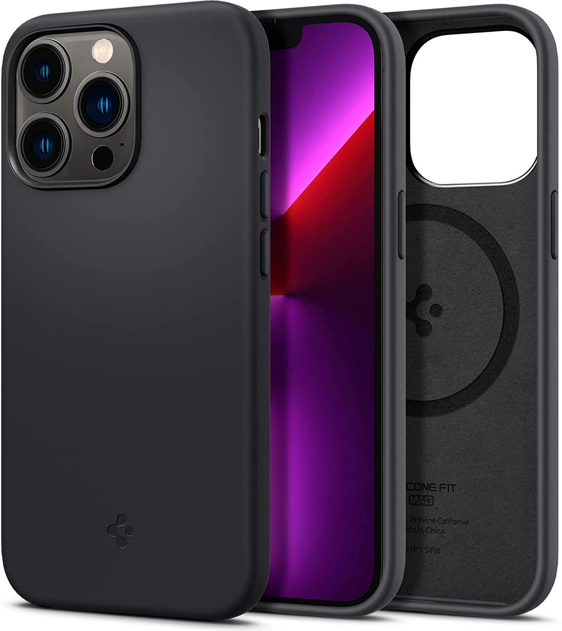 Чохол Spigen для iPhone 13 Pro — Silicone Fit MAG, Black (ACS04087)