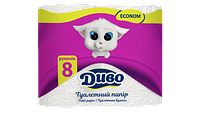 Папір туал. целюлоз. "Диво" Soft, по 8 рул., на гільзі, 2-х шар., білий тп.дв8б