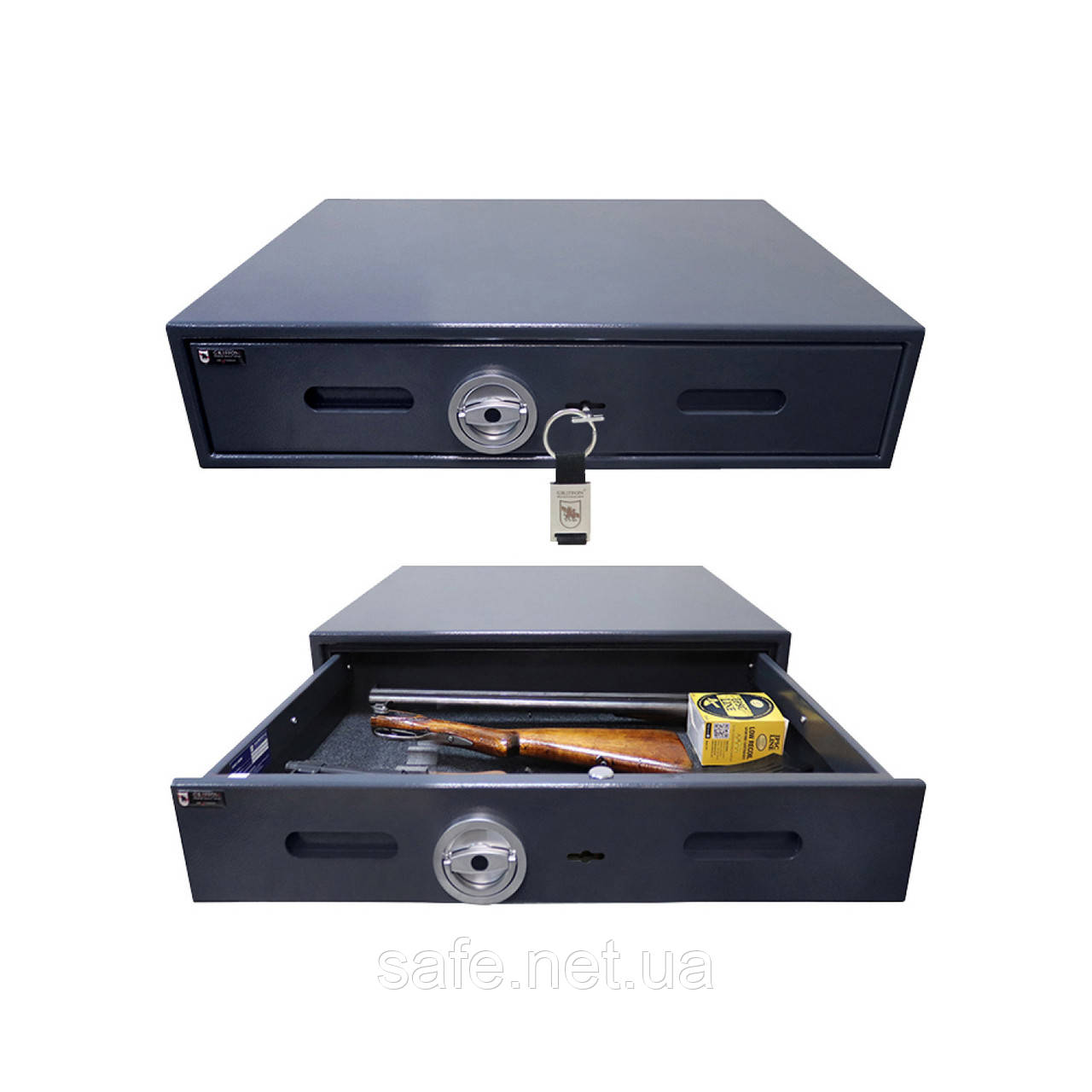 Сейф збройовий Griffon GU.80.K (ВxШxГ:175x800x510) на 3 рушниці, сейф для рушниці, мисливський сейф