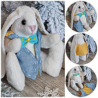 Кролик ручної роботи, текстильний кролик, шита іграшка кролик, авторська робота кролик