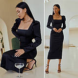 Жіноче плаття-футляр із відкритою спинкою Люкс чорне (різні кольори) ХС С М Л, фото 9