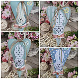 Текстильна іграшка ручної роботи "Сердечко з кроликом" h 17 см, фото 2