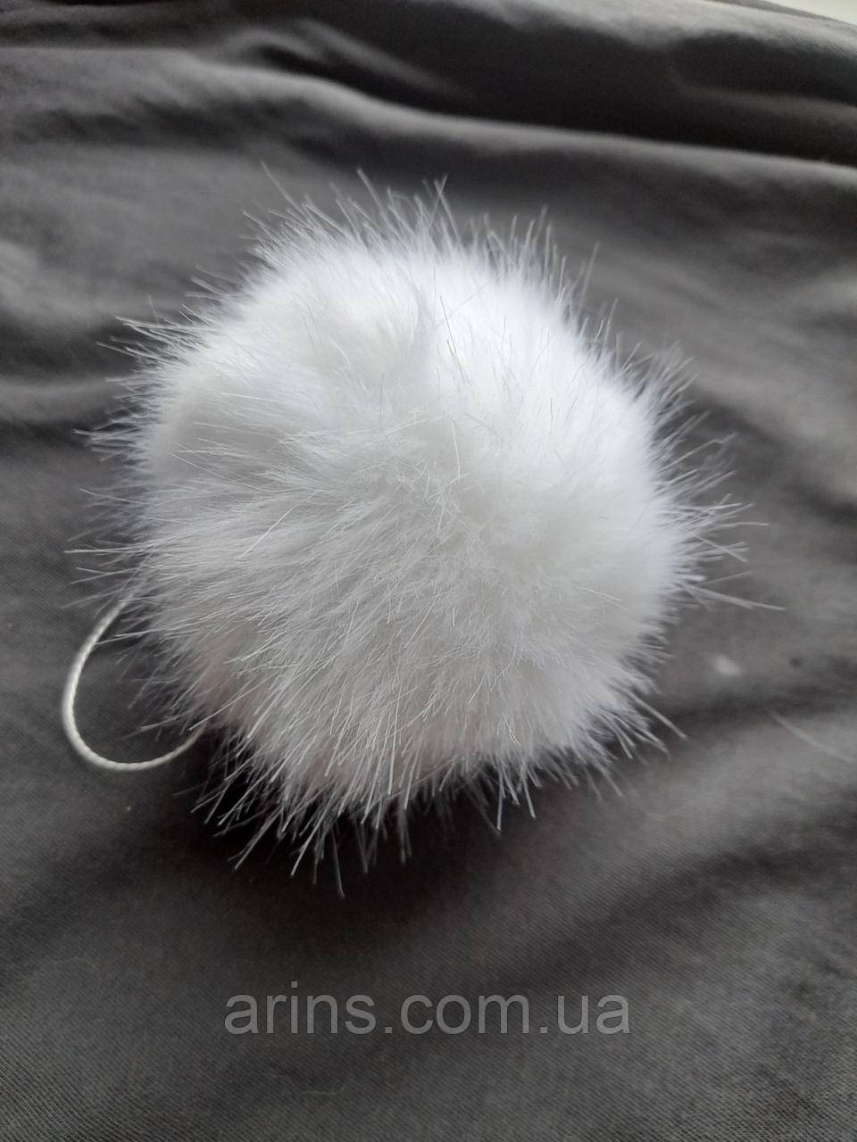 Бубон (помпон) зі штучного хутра,якості люкс.Еко бубони,Білого кольору.Розмір 10-12 см, фото 1