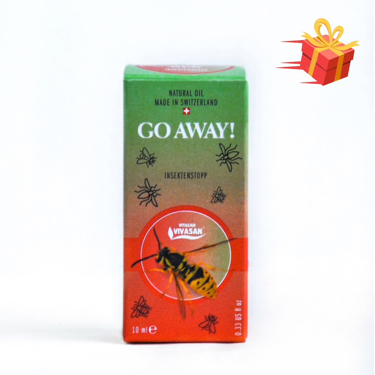 Композиція ефірних олій "Йди геть!", "Go away!" натурально проти комарів Вівасан Vivasan 10 мл Швейцарія