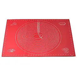 Силіконовий кулінарний килимок прямокутний Kamille 60*45 см Колір червоний KM7786