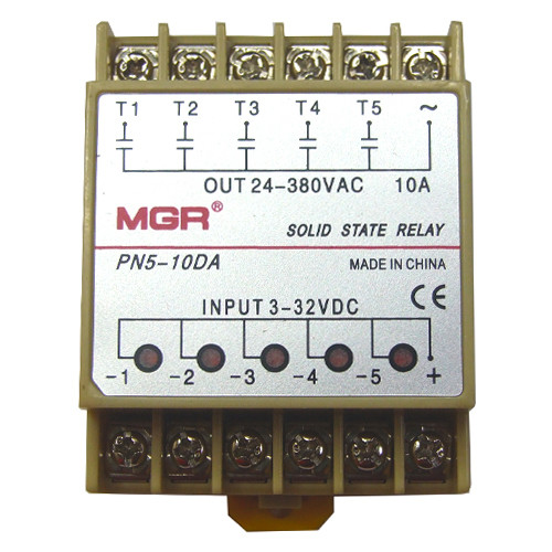 5-канальне твердотільне реле SSR PN5-10DA 10А DC-AC