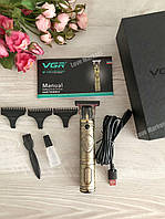 Аккумуляторная машинка для стрижки волос VGR V-085 триммер с 3 насадками для волос и бороды