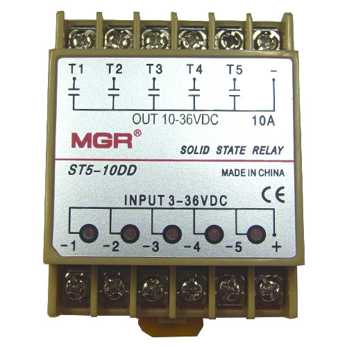5-канальне твердотільне реле SSR ST5-10DD 10А DC-DC