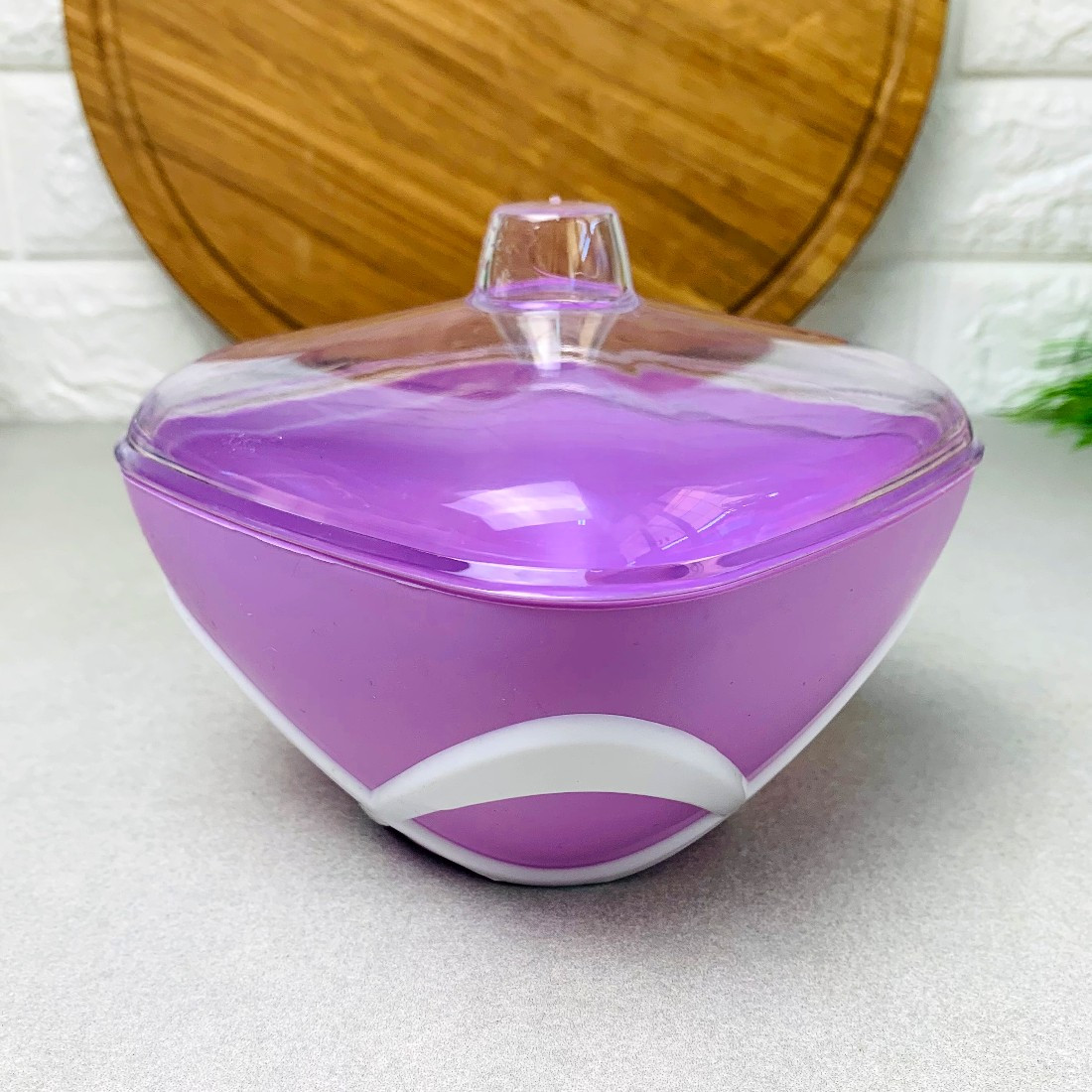 Пластикова цукорниця з прозорою кришкою