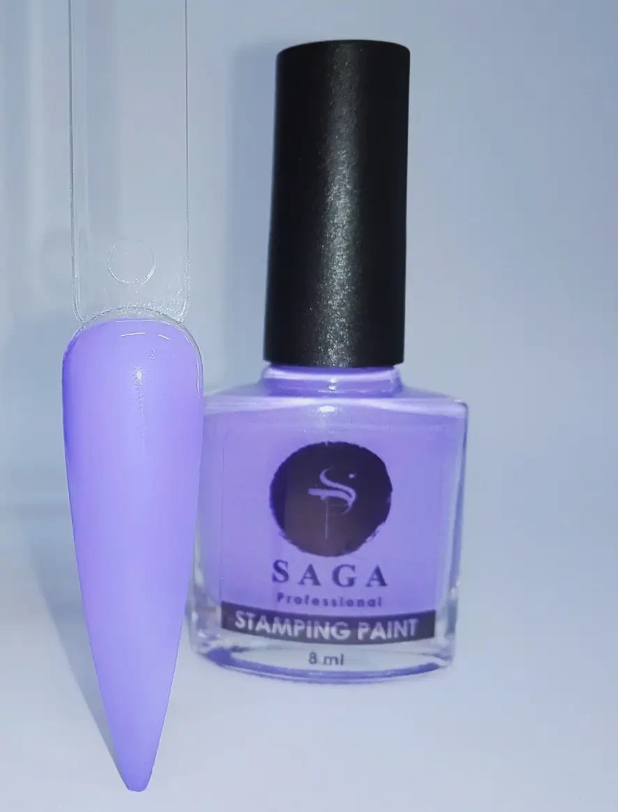 Лак для стемпинга лаванда ніжно фіолетовий ТМ "Saga" 8 мл, фото 1