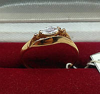 Кольцо серебро позолоченное 925° 1,58г. 18 размер маркиз (011413)