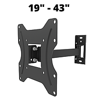 Крепление для телевизора 19-43" поворотное 2E T226, кронштейн для ТВ, монитора, vesa 100х100, 200х200, 100х200