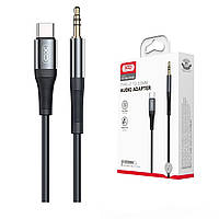 Кабель AUX XO NB-R193B Jack 3.5 - Type-C | 1 м | чорний