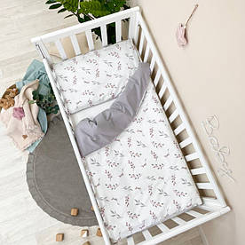 Змінний комплект дитячої постільної білизни Baby Dream Гілочки котики пудрові 3 предм
