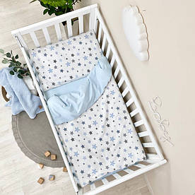 Змінний комплект дитячої постільної білизни Baby Dream Stars блакитний 3 предм