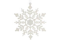 Новогодний декор Снежинка 12см (пластик)