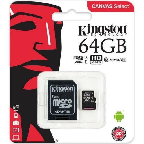Картка пам'яті Kingston 64Gb microSDXC UHS-I+SD