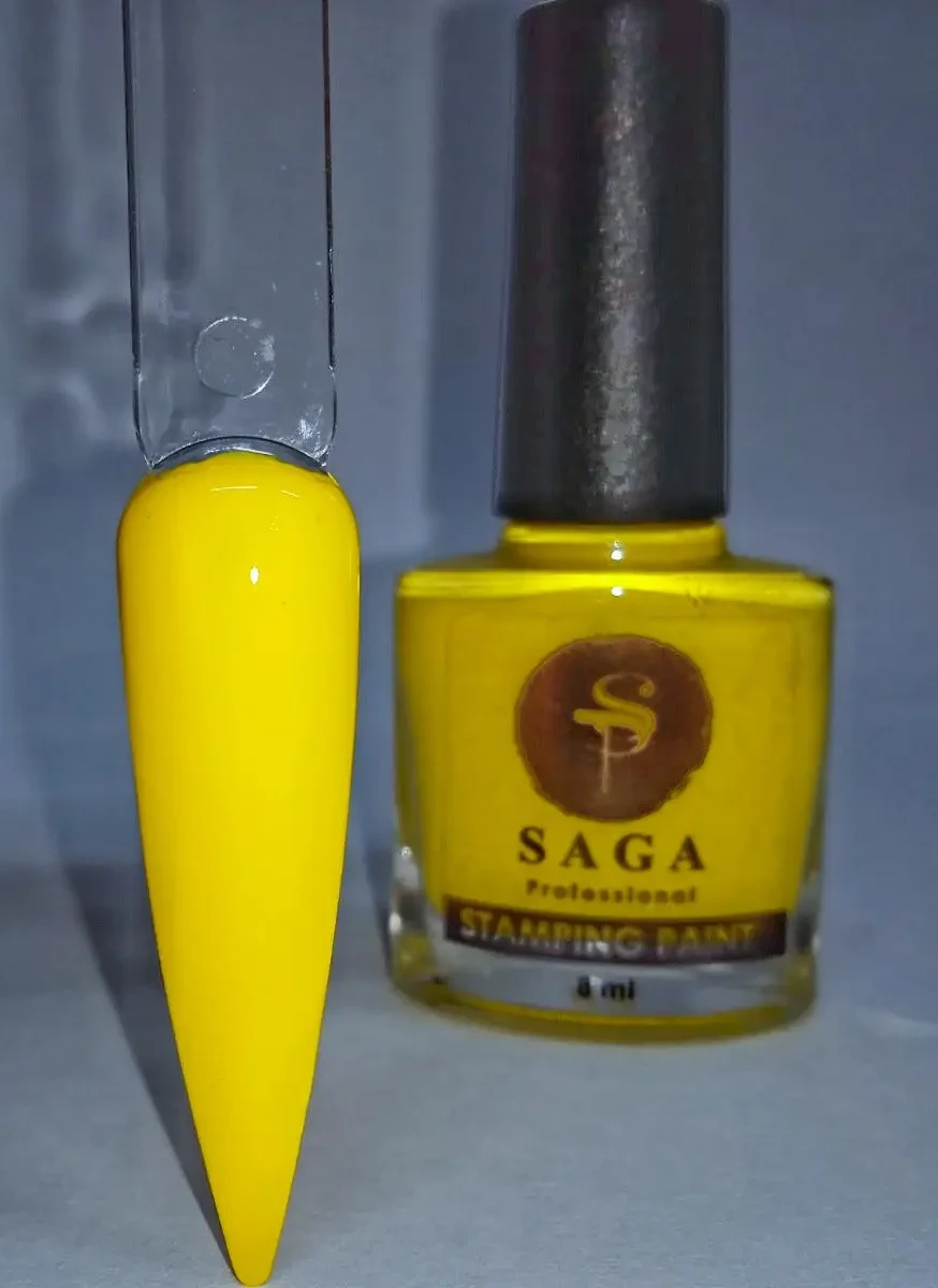 Лак Фарба для стемпінгу Жовтий ТМ "Saga" 8 мл, фото 1