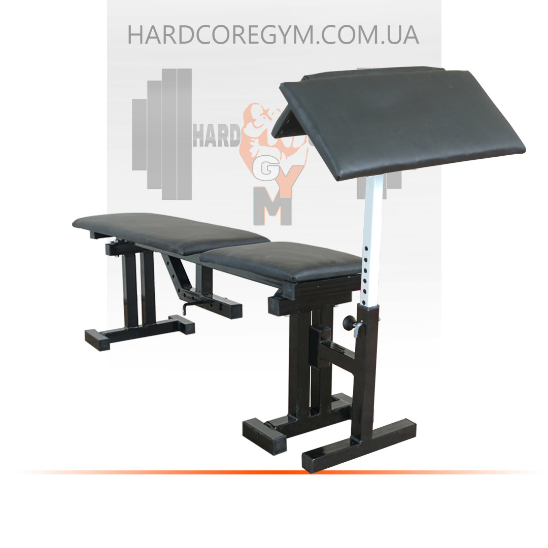Лавка для жиму регульована та приставка Скотта, фото 1