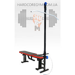 Лавка для жиму регульована А416 з мачтою для верхньої та нижньої тяг