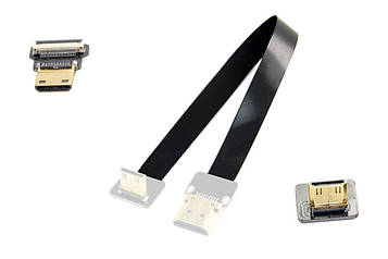 Шлейф 15см Mini HDMI - Mini HDMI 90