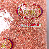 Бісер дрібний прозорий з персиковою серединкою, фото 2