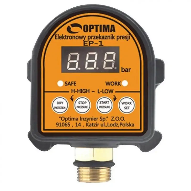 Електронне реле тиску з захистом сухого ходу Optima EP-1, фото 1