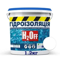Рідка гідроізоляція універсальна, акрилова мастика H2Off SkyLine біла, 1.2 кг