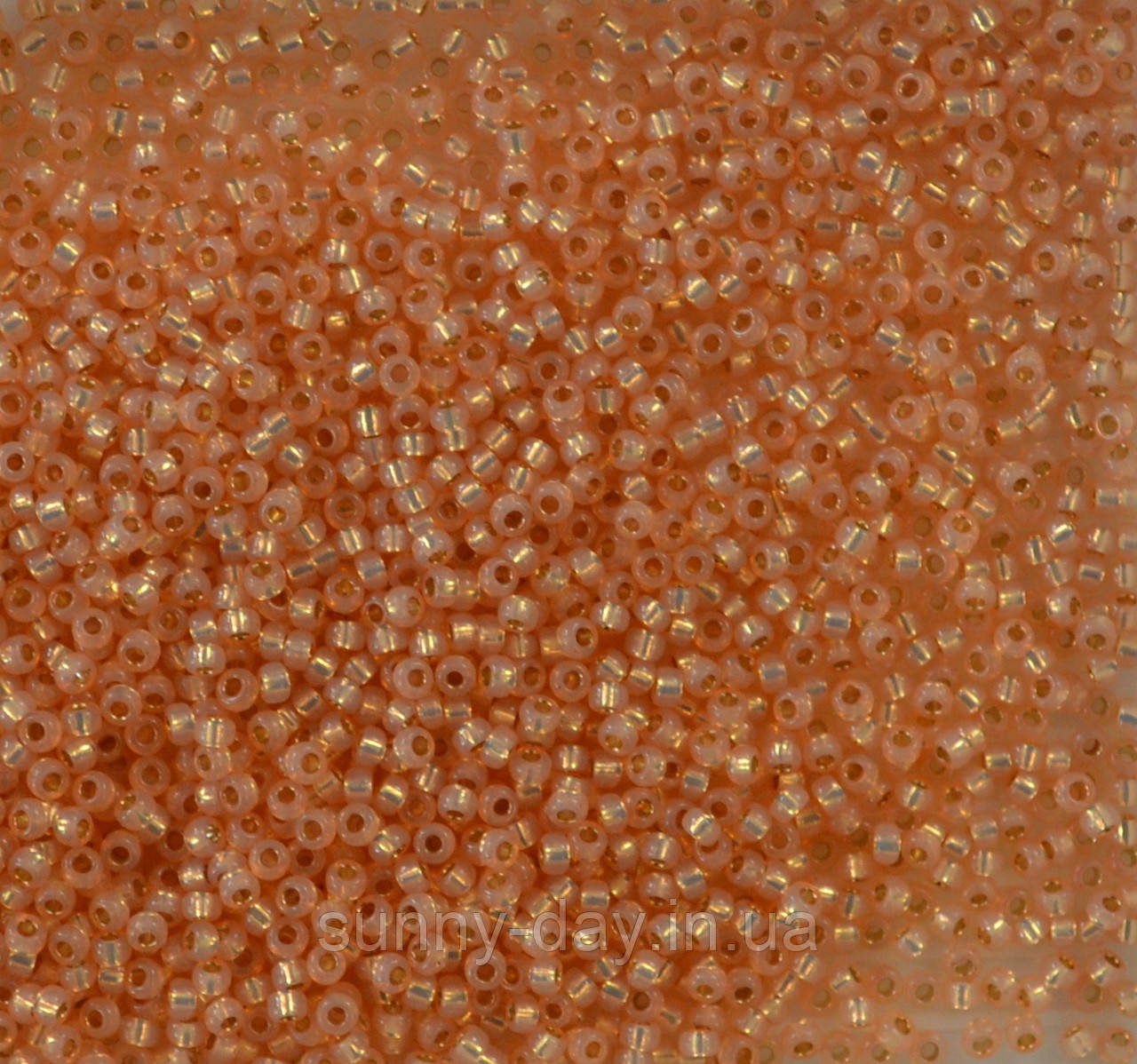 Бісер Miyuki Round Rocailles 11/0 колір - бежевий із сріблястою серединкою, фото 1