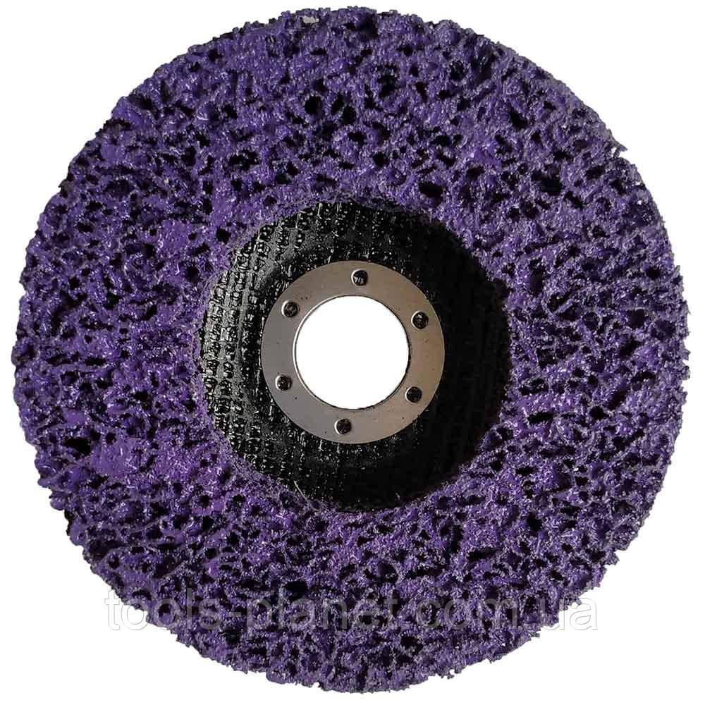 Круг шліфувальний "корал" з нетканого матеріалу 125 х 22,2 мм на болгарку фіолетовий, цирконій Fantech