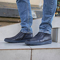 Ботинки синего цвета для мужчин. Польская зимняя обувь на замках 40 42 43