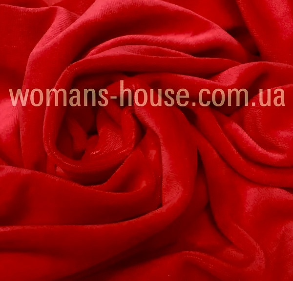 Тканина велюр бавовняний 180 см стрейч 300 г/м2 Туреччина Червоний, фото 1