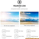 Сонцезахисні окуляри з поляризацією аналог Polaroid поляризаційні лінзи антивідблиски Чорні, фото 5