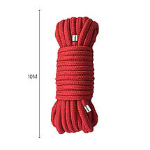 Мотузка для BDSM BTB Bondage Rope Red, довжина 10 м, діаметр 65 мм, поліестер, фото 2