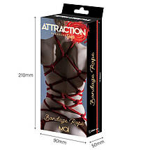 Мотузка для BDSM BTB Bondage Rope Red, довжина 10 м, діаметр 65 мм, поліестер, фото 3