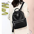 Модний міський рюкзак з двома кишенями спереду А05-0581 Чорний, фото 3